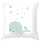 Baby Cushion Whale Print Kids Decoration Cute Rabbit Bear Eyelashes Love Decorative Bunny Pillow Case Cute Animal Little White Rabbits Pillows For Home  45x45CM Stevvex