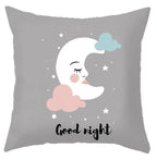 Baby Cushion Whale Print Kids Decoration Cute Rabbit Bear Eyelashes Love Decorative Bunny Pillow Case Cute Animal Little White Rabbits Pillows For Home  45x45CM Stevvex