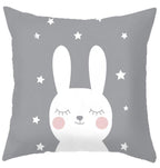 Baby Cushion Whale Print Kids Decoration Cute Rabbit Bear Eyelashes Love Decorative Bunny Pillow Case Cute Animal Little White Rabbits Pillows For Home  45x45CM Stevvex