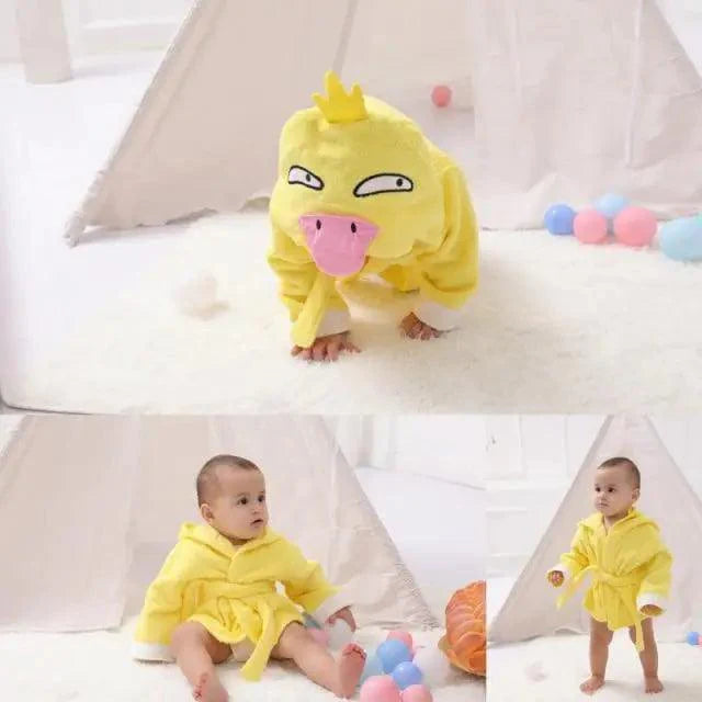 Baby Cute Mini Cartoon Bathrobes Soft Comfortable Bathrobe Warm Bath Towel For Babies Infants Beach Indoor Towel Durable Blankets Stevvex