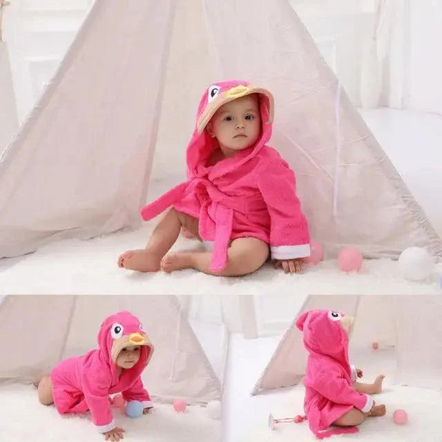 Baby Cute Mini Cartoon Bathrobes Soft Comfortable Bathrobe Warm Bath Towel For Babies Infants Beach Indoor Towel Durable Blankets Stevvex