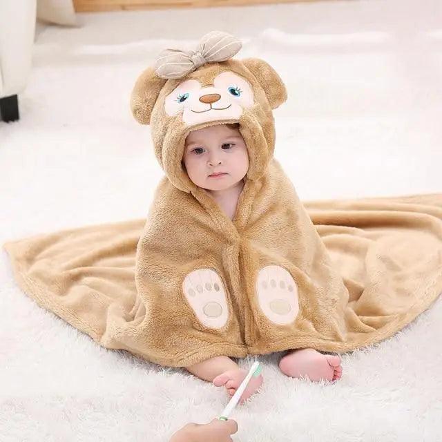 Baby Cute Princess Pink Cartoon Soft Bath Towels For Babies Unique Design Baby Hooded Bathrobe Towels For Infant And Toddler Stevvex