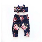 Baby Girls Floral Printed Elastic Waist Big Flower Bottoms Leggings Pants Toddler Trousers With Bow In Set For Girls And Baby and Newborn Baby