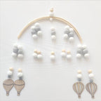 Baby Nordic Wooden Beads Wind Chimes with Wool Balls Nursery Mobile Crib Bed Bell Baby Bedroom Ceiling Wooden Beads Wind Chime Hanging Newborn Baby Bed Hanging Wind-bell Crib Tent Kids Room Decorations Ornaments Stevvex