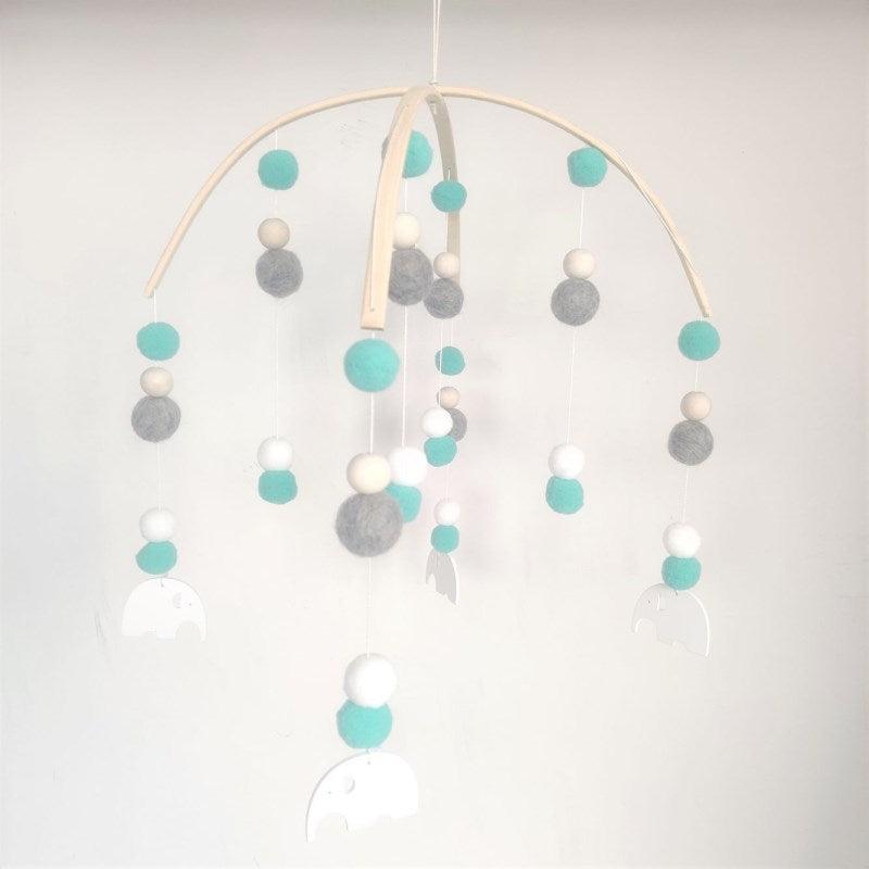 Baby Nordic Wooden Beads Wind Chimes with Wool Balls Nursery Mobile Crib Bed Bell Baby Bedroom Ceiling Wooden Beads Wind Chime Hanging Newborn Baby Bed Hanging Wind-bell Crib Tent Kids Room Decorations Ornaments Stevvex