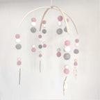 Baby Nordic Wooden Beads Wind Chimes with Wool Balls Nursery Mobile Crib Bed Bell Baby Bedroom Ceiling Wooden Beads Wind Chime Hanging Newborn Baby Bed Hanging Wind-bell Crib Tent Kids Room Decorations Ornaments Stevvex