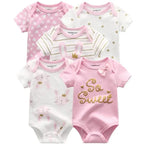 Baby Rompers Short Sleeve 100% Cotton Overalls Newborn Comfortable Clothes Super Soft Stretchable
