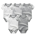 Baby Rompers Short Sleeve 100% Cotton Overalls Newborn Comfortable Clothes Super Soft Stretchable