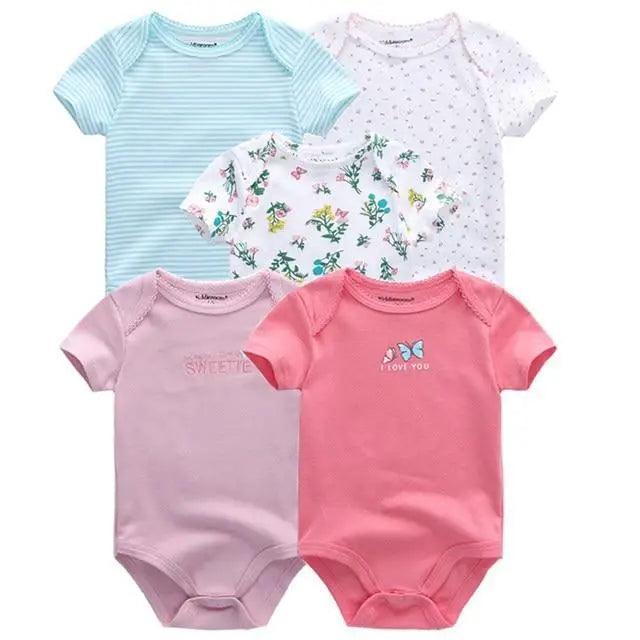 Baby Rompers Short Sleeve 100% Cotton Overalls Newborn Comfortable Clothes Super Soft Stretchable