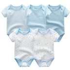 Baby Rompers Short Sleeve 100% Cotton Overalls Newborn Comfortable Clothes Super Soft Stretchable