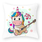 Baby Shower Unicorn Pillow Case Decorative Cute Pillowcase Pillow Protector Cushion Girl Unicorn Flowers Rose Pillow Case Sofa Bed Pillow Cover Prefect Gifts For Kids Party 45x45CM Stevvex