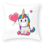 Baby Shower Unicorn Pillow Case Decorative Cute Pillowcase Pillow Protector Cushion Girl Unicorn Flowers Rose Pillow Case Sofa Bed Pillow Cover Prefect Gifts For Kids Party 45x45CM Stevvex