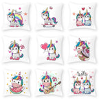 Baby Shower Unicorn Pillow Case Decorative Cute Pillowcase Pillow Protector Cushion Girl Unicorn Flowers Rose Pillow Case Sofa Bed Pillow Cover Prefect Gifts For Kids Party 45x45CM Stevvex
