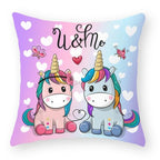 Baby Shower Unicorn Pillow Case Decorative Cute Pillowcase Pillow Protector Cushion Girl Unicorn Flowers Rose Pillow Case Sofa Bed Pillow Cover Prefect Gifts For Kids Party 45x45CM Stevvex