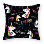 Baby Shower Unicorn Pillow Case Decorative Cute Pillowcase Pillow Protector Cushion Girl Unicorn Flowers Rose Pillow Case Sofa Bed Pillow Cover Prefect Gifts For Kids Party 45x45CM Stevvex