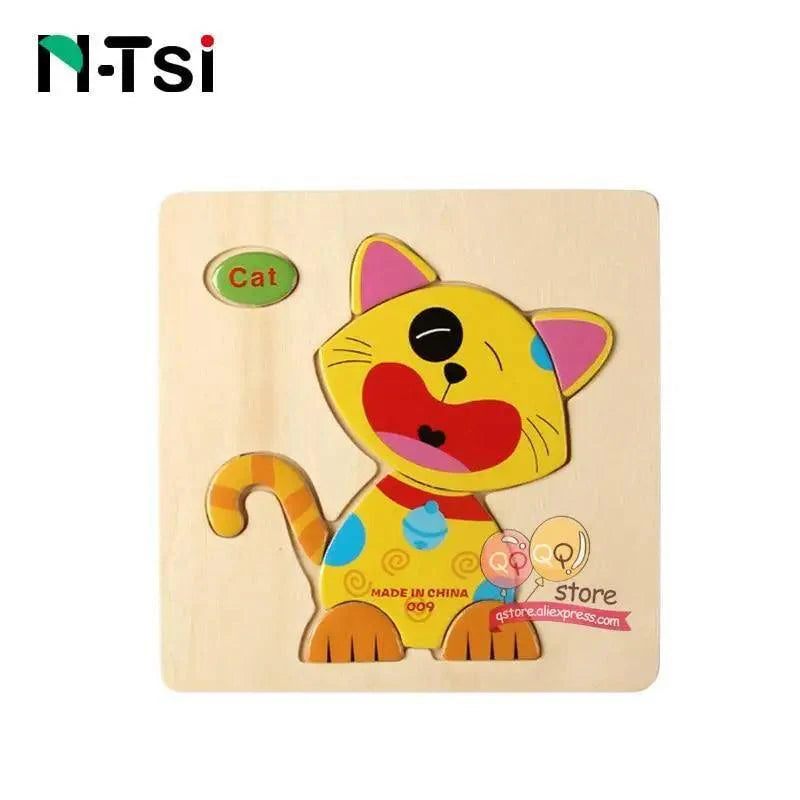 Baby Wooden Puzzle Toys for Toddlers Developing Educational Kids Toys For Children Game Cartoon Animal Gift 3 Years - SJB-DIAMOND ELITES