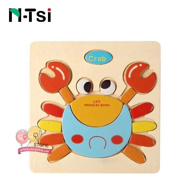 Baby Wooden Puzzle Toys for Toddlers Developing Educational Kids Toys For Children Game Cartoon Animal Gift 3 Years - SJB-DIAMOND ELITES