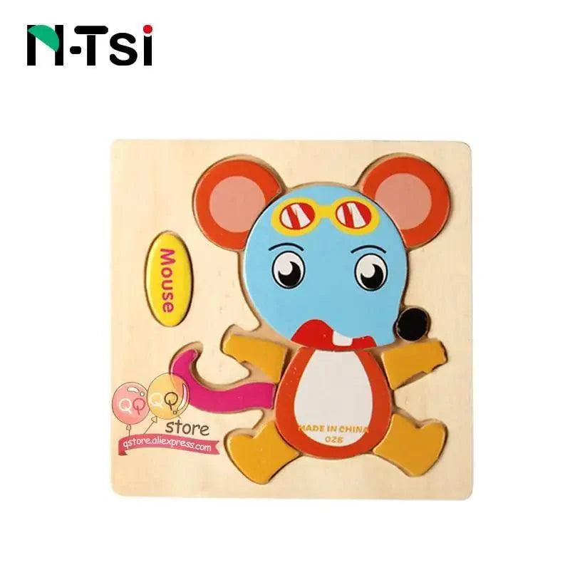 Baby Wooden Puzzle Toys for Toddlers Developing Educational Kids Toys For Children Game Cartoon Animal Gift 3 Years - SJB-DIAMOND ELITES