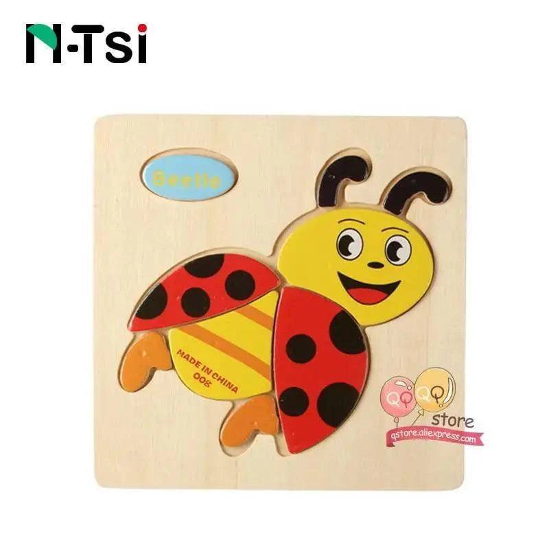 Baby Wooden Puzzle Toys for Toddlers Developing Educational Kids Toys For Children Game Cartoon Animal Gift 3 Years - SJB-DIAMOND ELITES