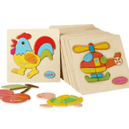Baby Wooden Puzzle Toys for Toddlers Developing Educational Kids Toys For Children Game Cartoon Animal Gift 3 Years - SJB-DIAMOND ELITES