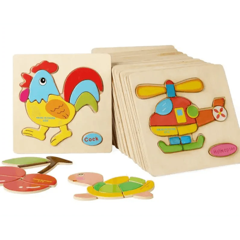 Baby Wooden Puzzle Toys for Toddlers Developing Educational Kids Toys For Children Game Cartoon Animal Gift 3 Years - SJB-DIAMOND ELITES