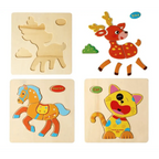 Baby Wooden Puzzle Toys for Toddlers Developing Educational Kids Toys For Children Game Cartoon Animal Gift 3 Years - SJB-DIAMOND ELITES