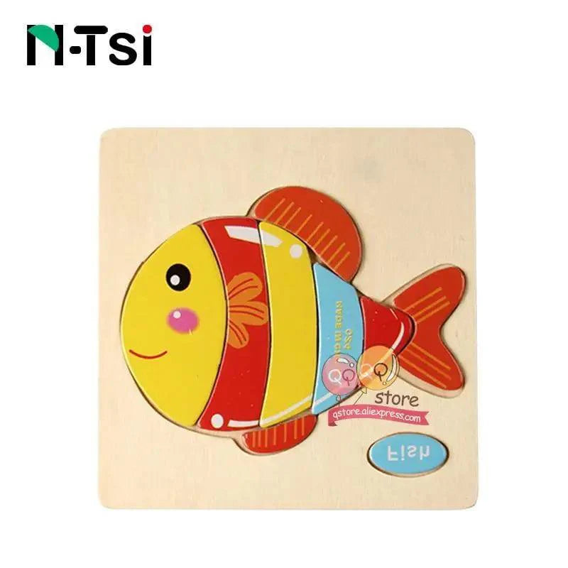 Baby Wooden Puzzle Toys for Toddlers Developing Educational Kids Toys For Children Game Cartoon Animal Gift 3 Years - SJB-DIAMOND ELITES