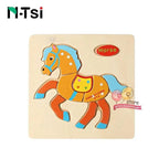 Baby Wooden Puzzle Toys for Toddlers Developing Educational Kids Toys For Children Game Cartoon Animal Gift 3 Years - SJB-DIAMOND ELITES
