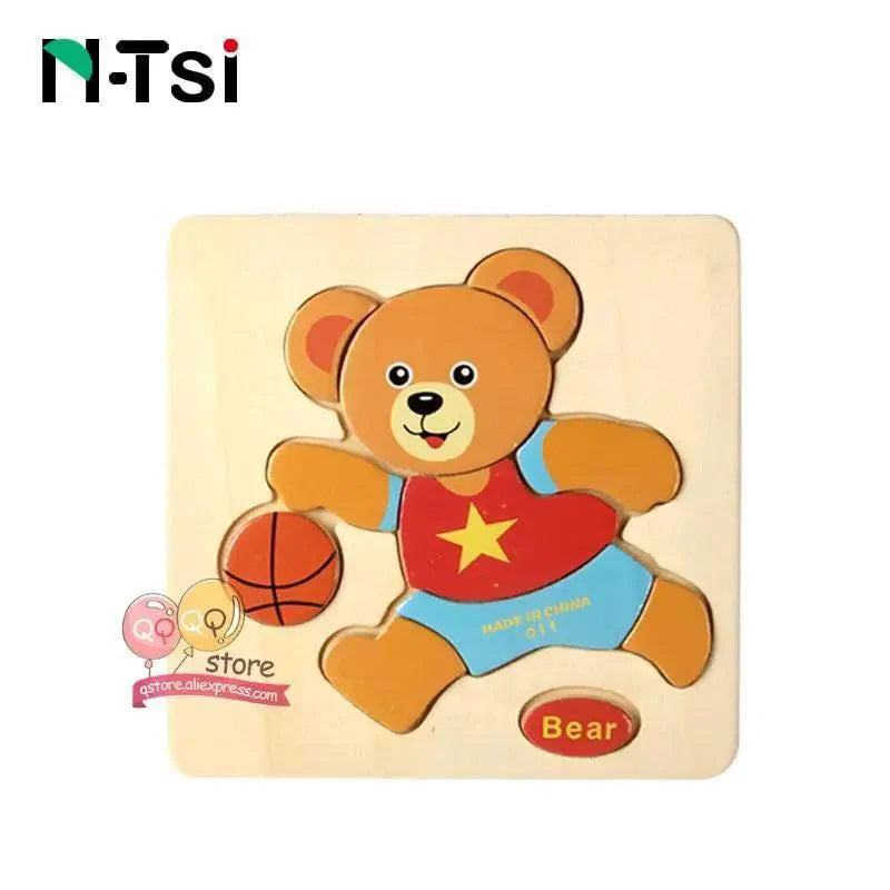 Baby Wooden Puzzle Toys for Toddlers Developing Educational Kids Toys For Children Game Cartoon Animal Gift 3 Years - SJB-DIAMOND ELITES