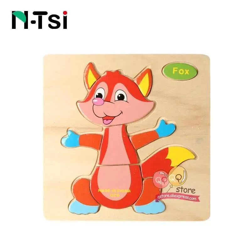 Baby Wooden Puzzle Toys for Toddlers Developing Educational Kids Toys For Children Game Cartoon Animal Gift 3 Years - SJB-DIAMOND ELITES