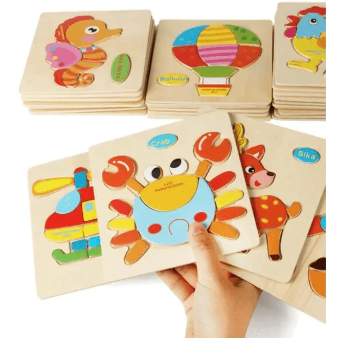 Baby Wooden Puzzle Toys for Toddlers Developing Educational Kids Toys For Children Game Cartoon Animal Gift 3 Years - SJB-DIAMOND ELITES