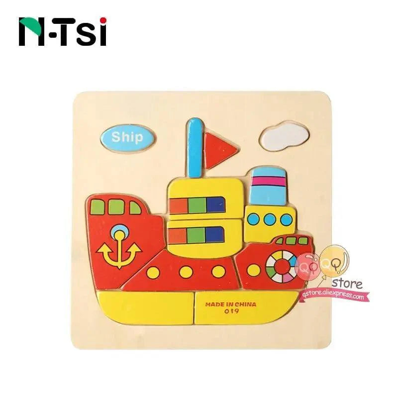 Baby Wooden Puzzle Toys for Toddlers Developing Educational Kids Toys For Children Game Cartoon Animal Gift 3 Years - SJB-DIAMOND ELITES