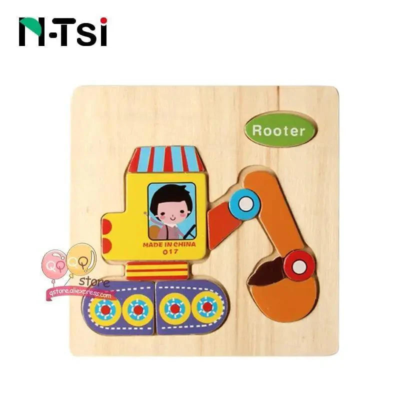 Baby Wooden Puzzle Toys for Toddlers Developing Educational Kids Toys For Children Game Cartoon Animal Gift 3 Years - SJB-DIAMOND ELITES