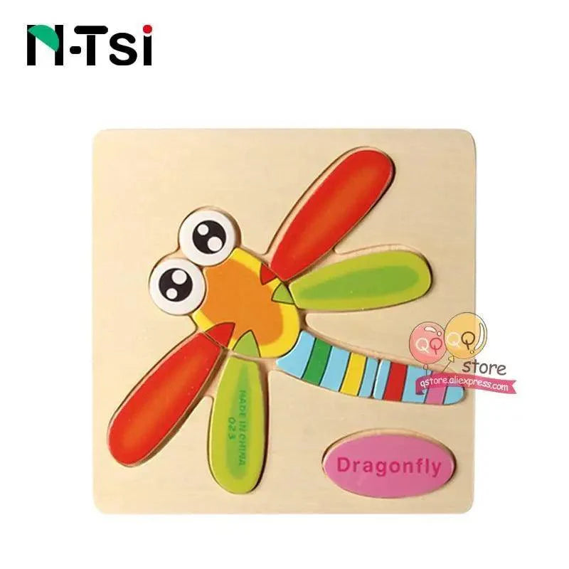 Baby Wooden Puzzle Toys for Toddlers Developing Educational Kids Toys For Children Game Cartoon Animal Gift 3 Years - SJB-DIAMOND ELITES