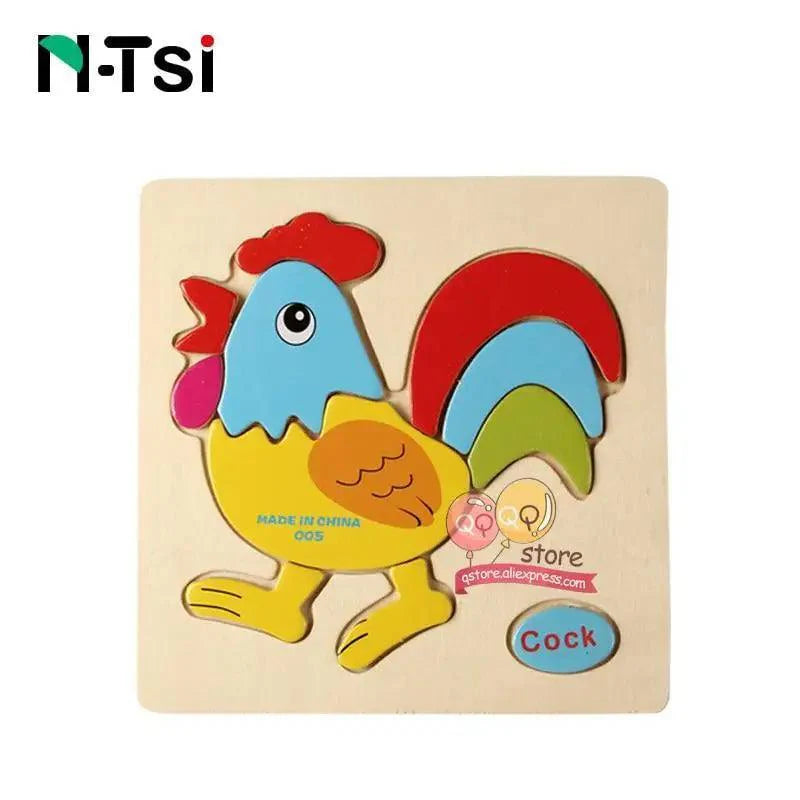 Baby Wooden Puzzle Toys for Toddlers Developing Educational Kids Toys For Children Game Cartoon Animal Gift 3 Years - SJB-DIAMOND ELITES