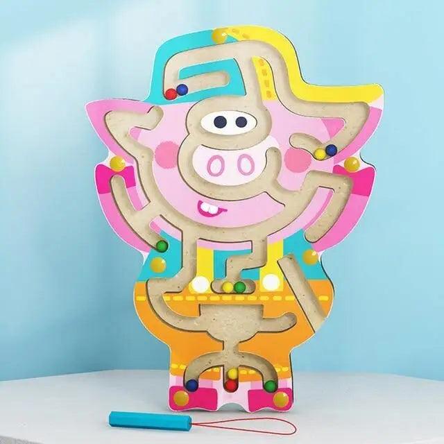 Baby Wooden Toy for Children Magnetic Maze Balance Board Wood game , Maze Puzzle baby Toys  0-12Months - SJB-DIAMOND ELITES
