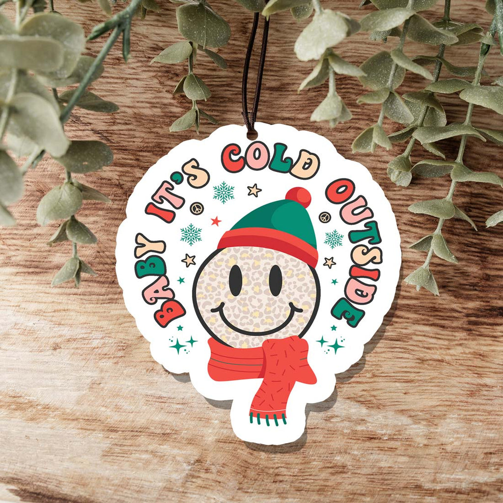 Holiday Hanging Air Freshener Car Home Closet Scented Ornament Baby Its Cold Freshie Winter BandsCo Straps
