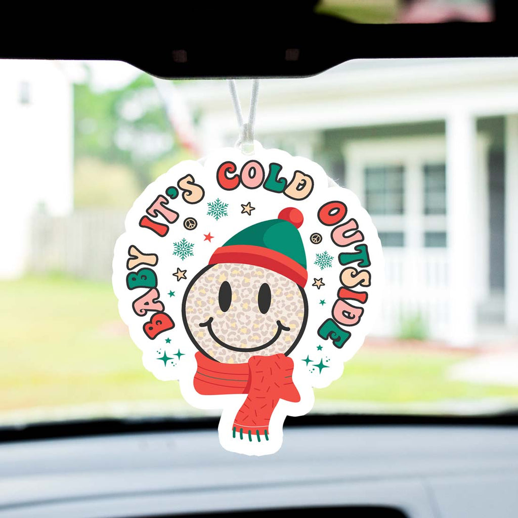 Holiday Hanging Air Freshener Car Home Closet Scented Ornament Baby Its Cold Freshie Winter BandsCo Straps