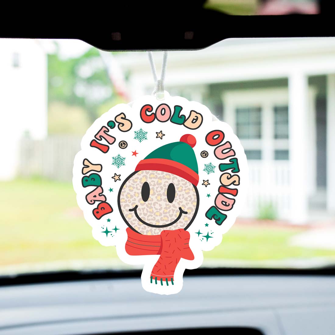 Holiday Hanging Air Freshener Car Home Closet Scented Ornament Baby Its Cold Freshie Winter BandsCo Straps