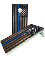 Blue Line Flag Police Cornhole Boards - SJB-DIAMOND ELITES