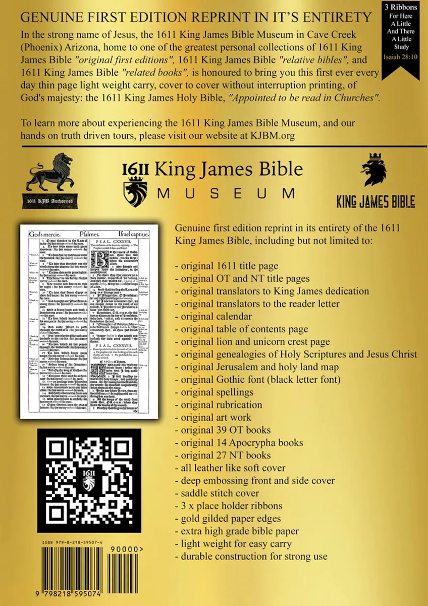 1611 King James Bible - Black KingdomWear