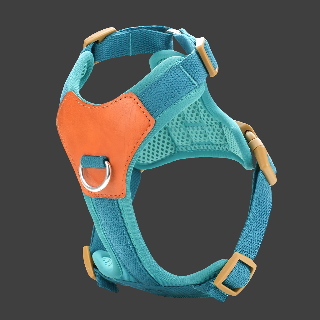Retro Pet Harness - Adjustable PU Leather & Mesh Fashioned Furbabies