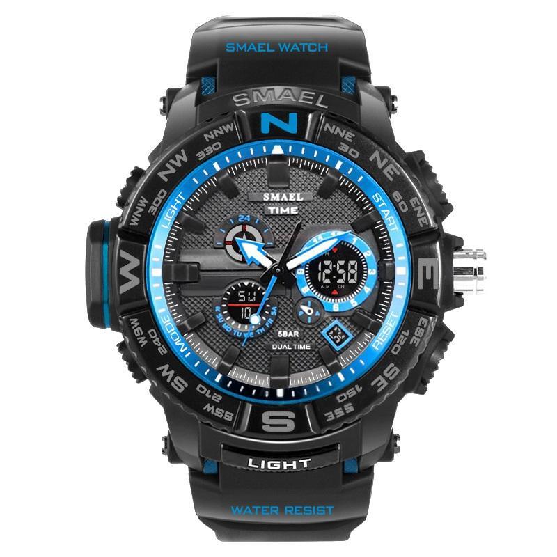New Luxury Sport Watch With Dual Display LED Digital Analog Electronic Quartz  Display and Waterproof 30M protection - SJB-DIAMOND ELITES