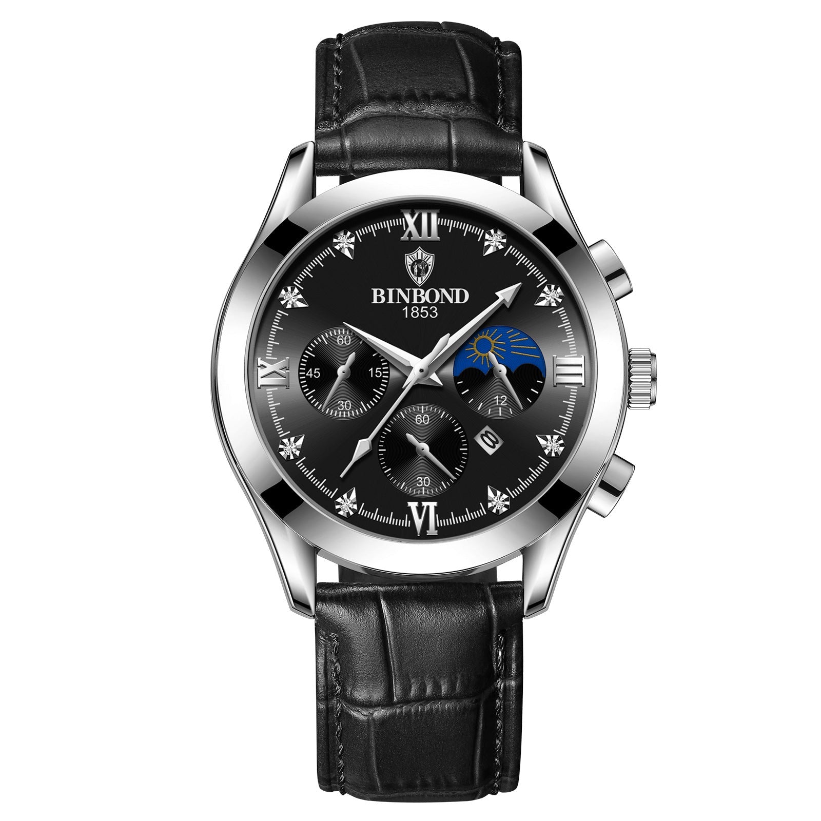 Waterproof Luminous Calendar Men's Fashion Genuine Leather Watch Pi-Mart