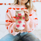 Badass Bougie 20oz Glass Cup With Bamboo Lid Funny Smiley Heart Design BandsCo Straps