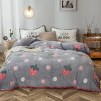 Plush Thick Snowflake Duvet Cover Single Piece Flannel Pi-Mart