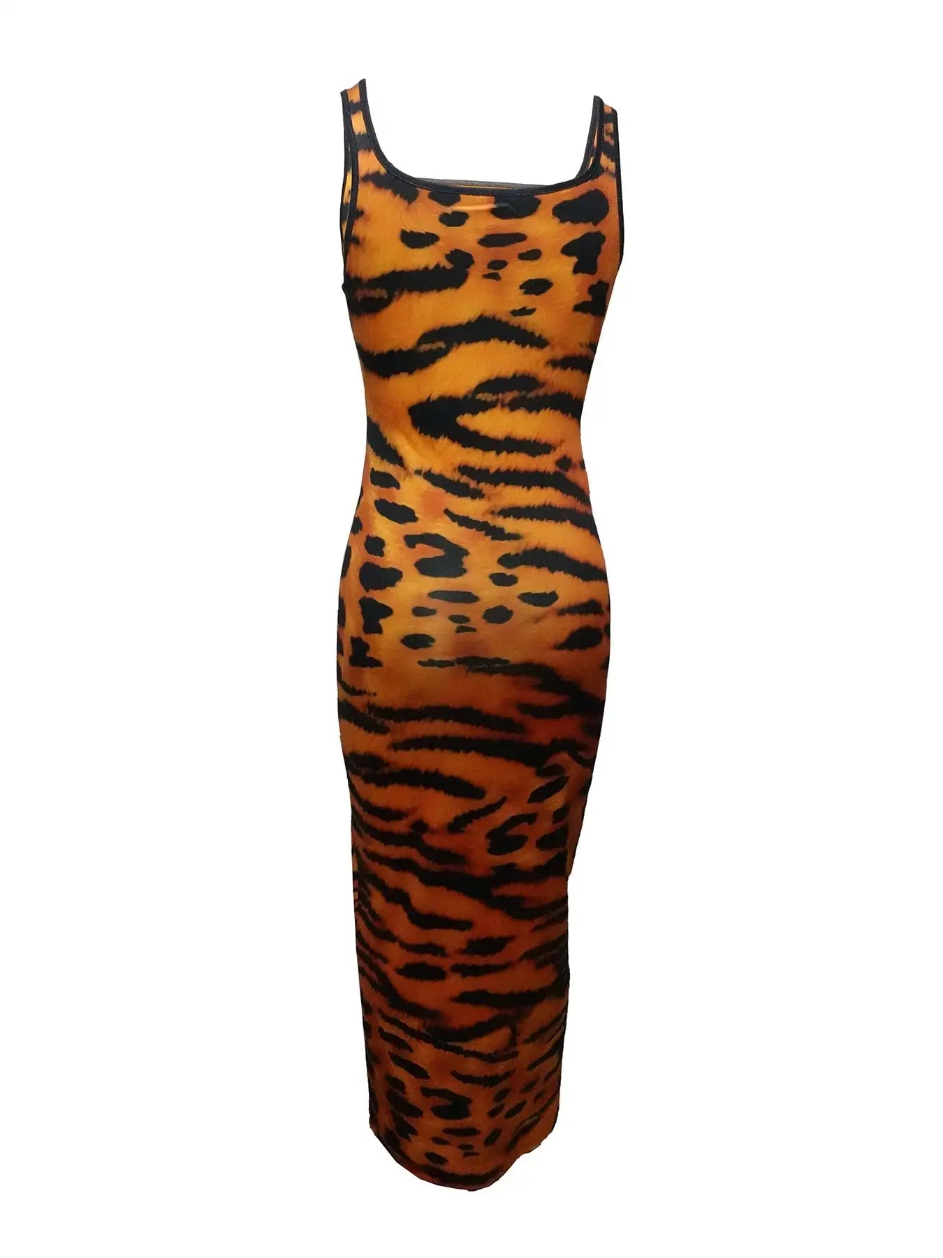 Ladies' Tiger Print Slim Fit Casual Dress - SJB-DIAMOND ELITES