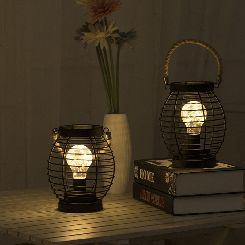 LED Iron Lantern Table Lamp - SJB-DIAMOND ELITES
