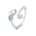 Ocean Seahorse Open Ring Female Inlaid With Green Zirconium