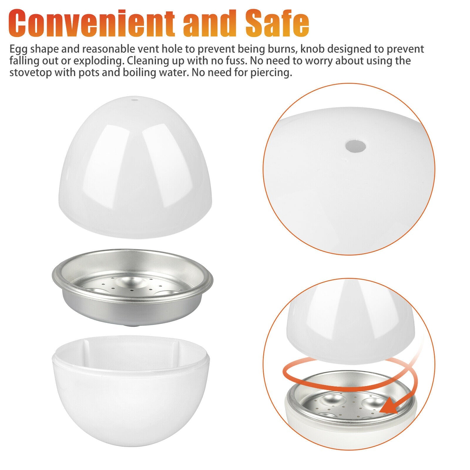 Microwave Egg Steamer Boiler Cooker Easy Quick 5 Minutes Hard Or Soft Boiled Kitchen Cooking Tools Pi-Mart